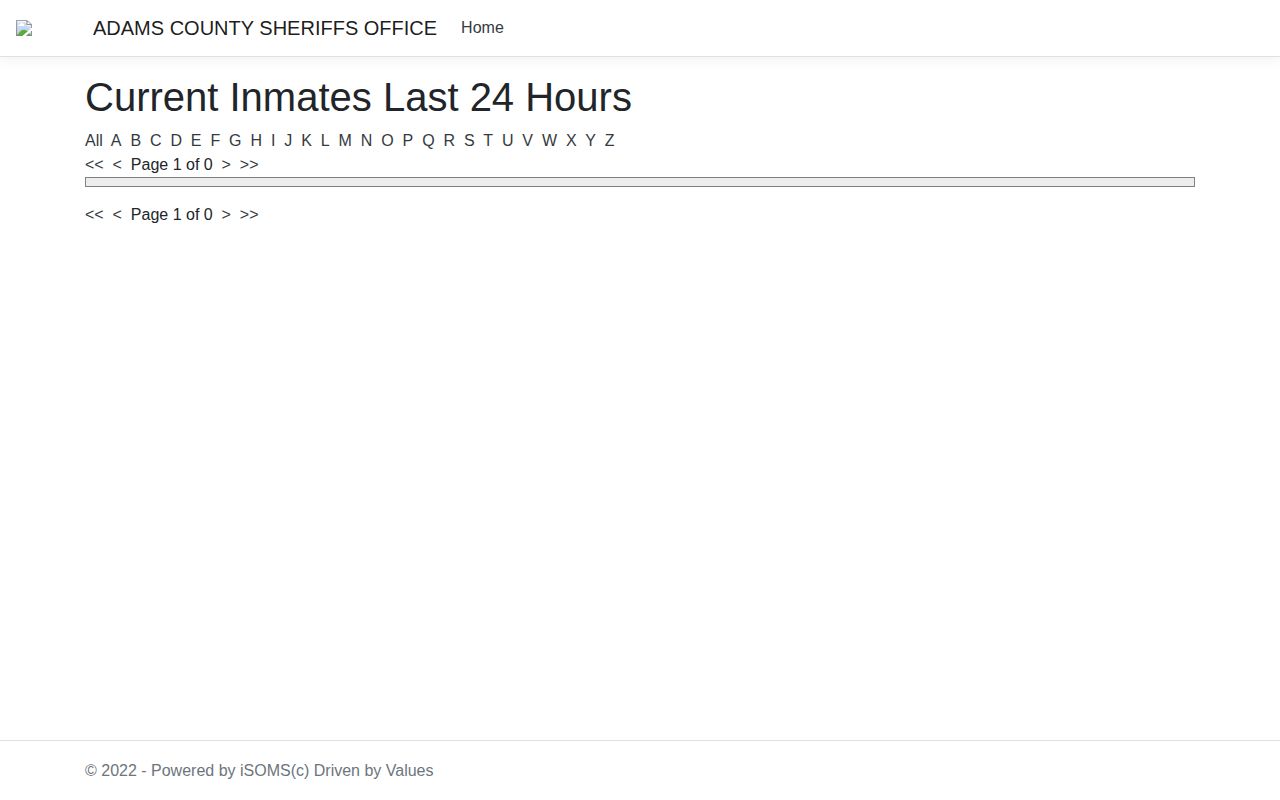 Adams County recent 24-hour booking records portal